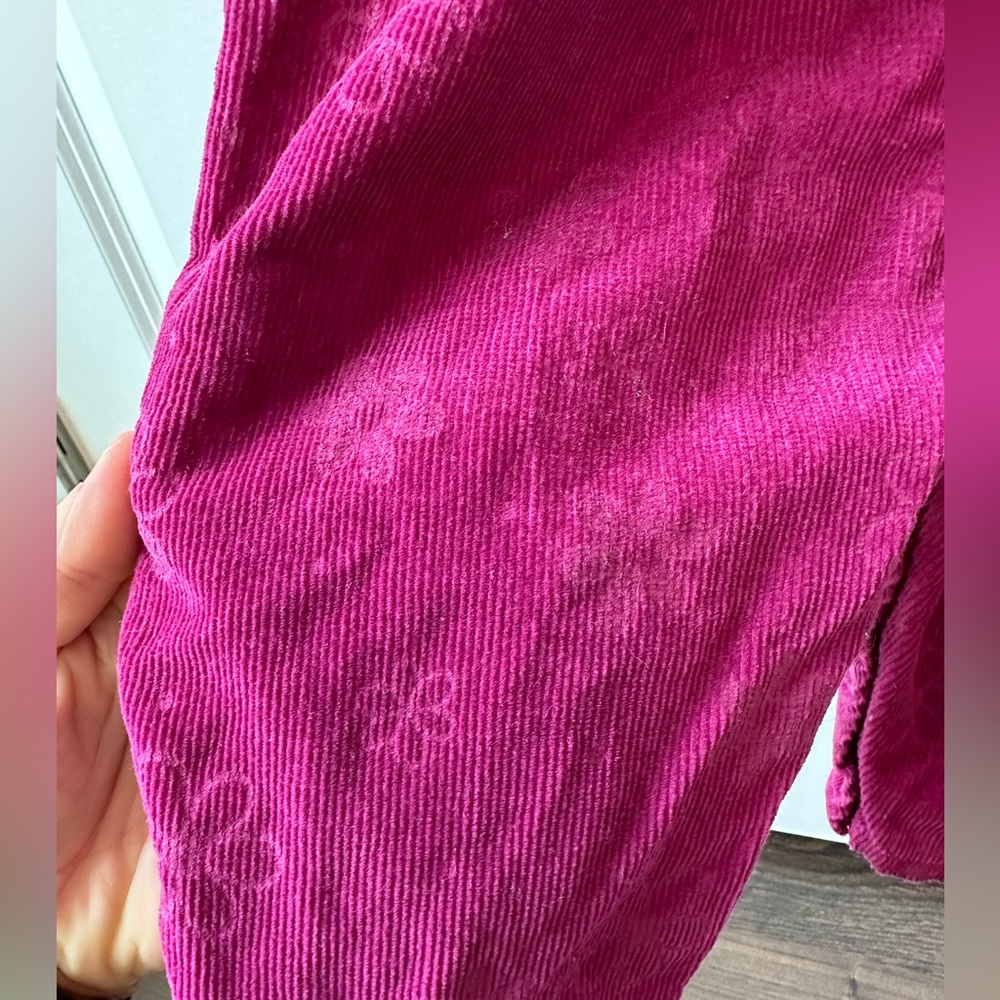 Vintage Carters Magenta ‘La Fleur’ Corduroy Overalls (Size 9-12 Months) - Picture 6 of 6